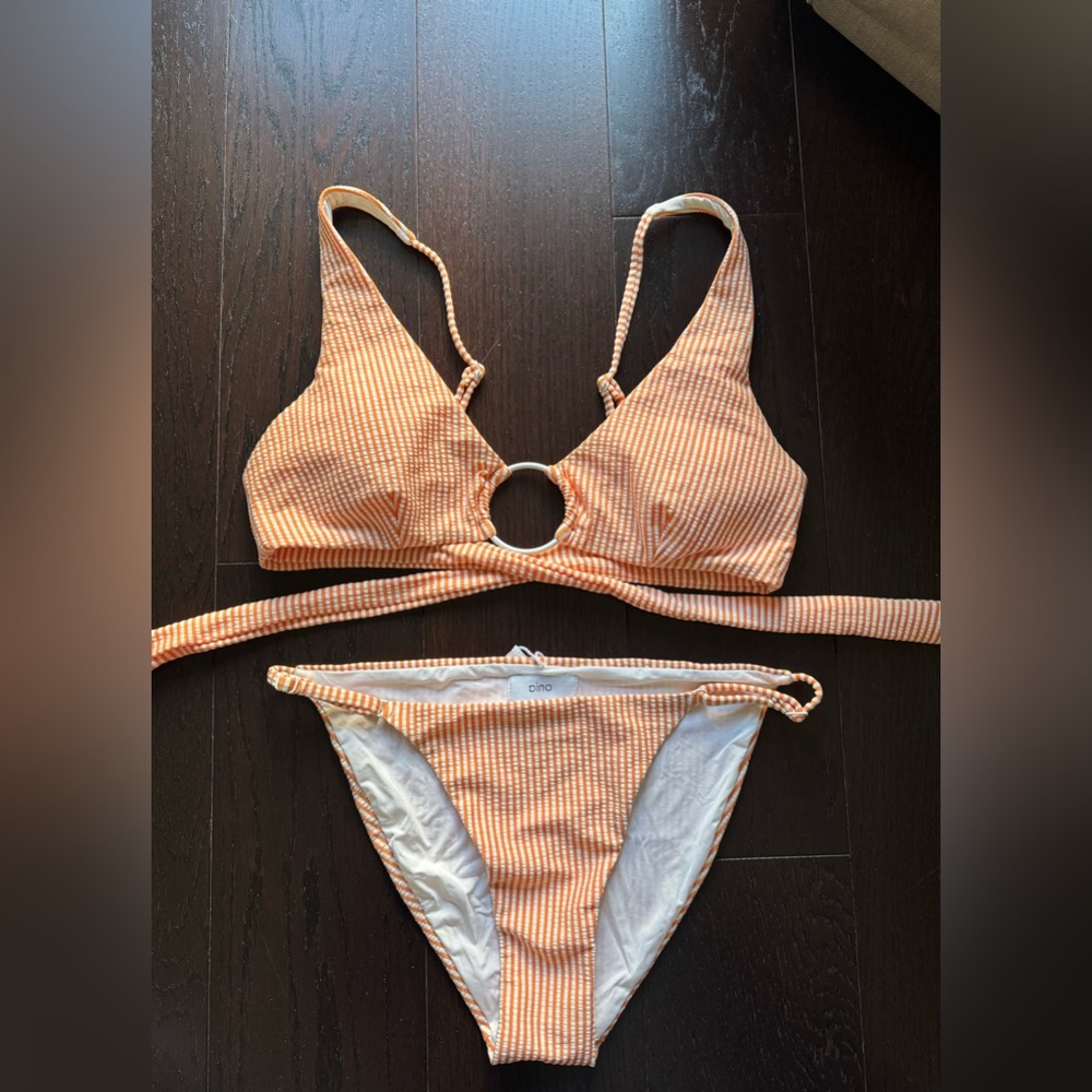 Onia Swim- Orange Striped Bikini Set
